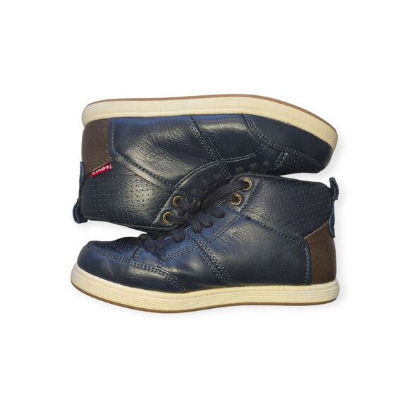 Levi's Kids 1 High Top Sneakers Blue Synthetic Upper Lace up Shoes 547990F17 - Picture 1 of 5